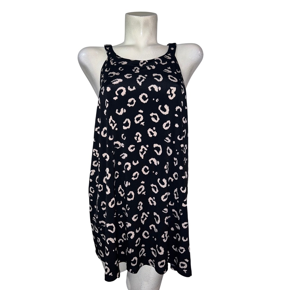 Torrid Womens Plus Size 3X (3) Black Brown Leopard Print Keyhole Back Tank Top